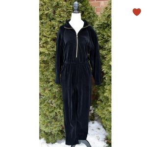 80s 90s Vintage velvet jumpsuit
